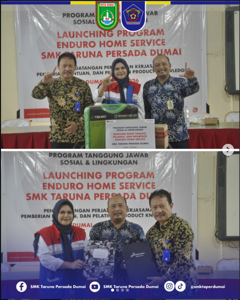 Launching Program Enduro Home Service SMKS Taruna Persada Dumai Bersama PT. Pertamina Lubricants